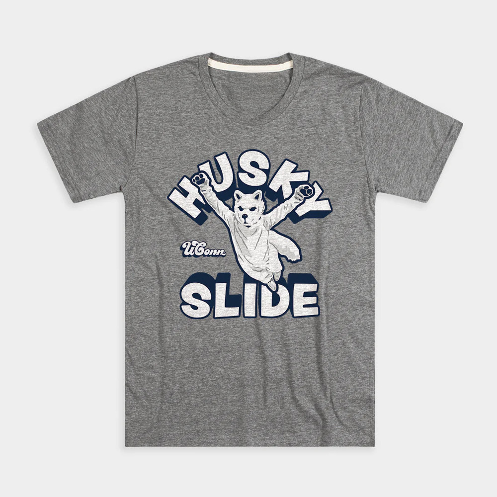 Vintage UConn Husky Slide T-Shirt Basketball Enthusiast Gifts Oregontrailrvpk Shirt