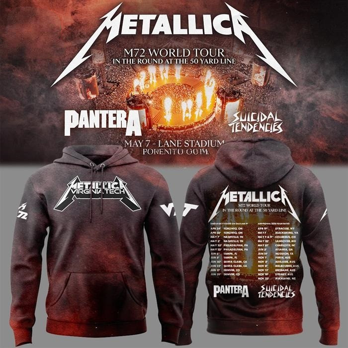 Virginia Tech Metallica World Tour Hoodie Music Lover