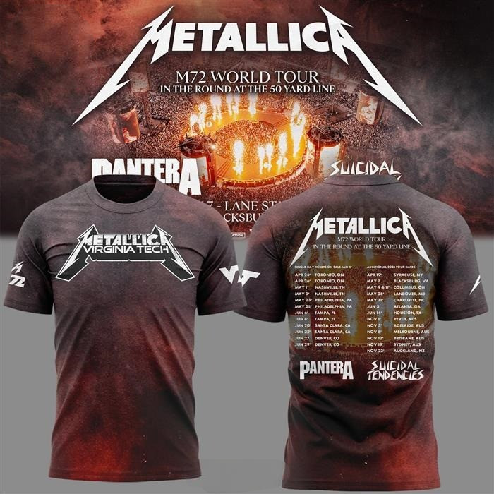 Virginia Tech Metallica World Tour Shirt Father'S Day Gifts Music Lover Oregontrailrvpk Shirt