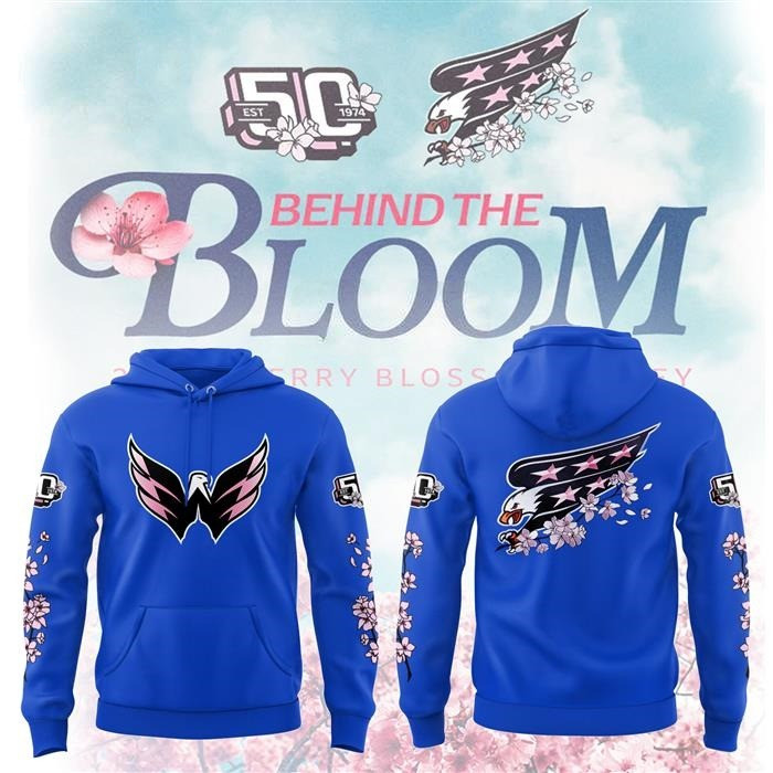 Washington Capital Cherry Bloom 2025 Hoodie Blue Great Gifts For Hockey Fans