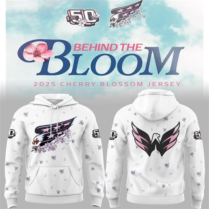 Washington Capital Cherry Bloom 2025 Hoodie White Great Gifts For Hockey Fans