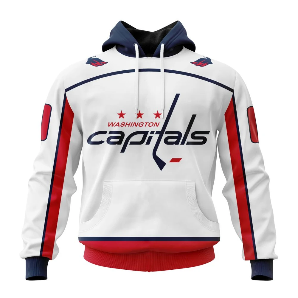 Washington Capitals Away Kits All Over Print Hoodie Style 81873