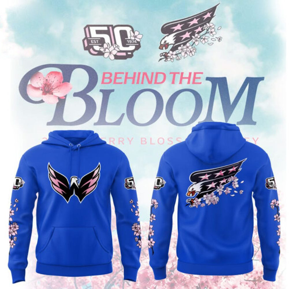 Washington Capitals Behind The Bloom Blue Hoodie Fans Gift Ideas