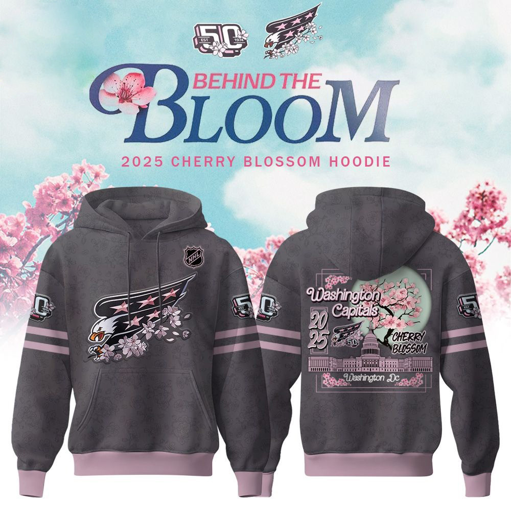 Washington Capitals Behind the Bloom Cherry Blossom Hoodie 2025