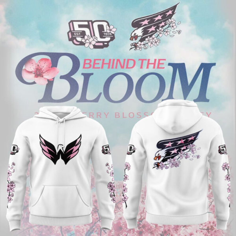 Washington Capitals Behind The Bloom White Hoodie Best Gifts For Hockey Fans