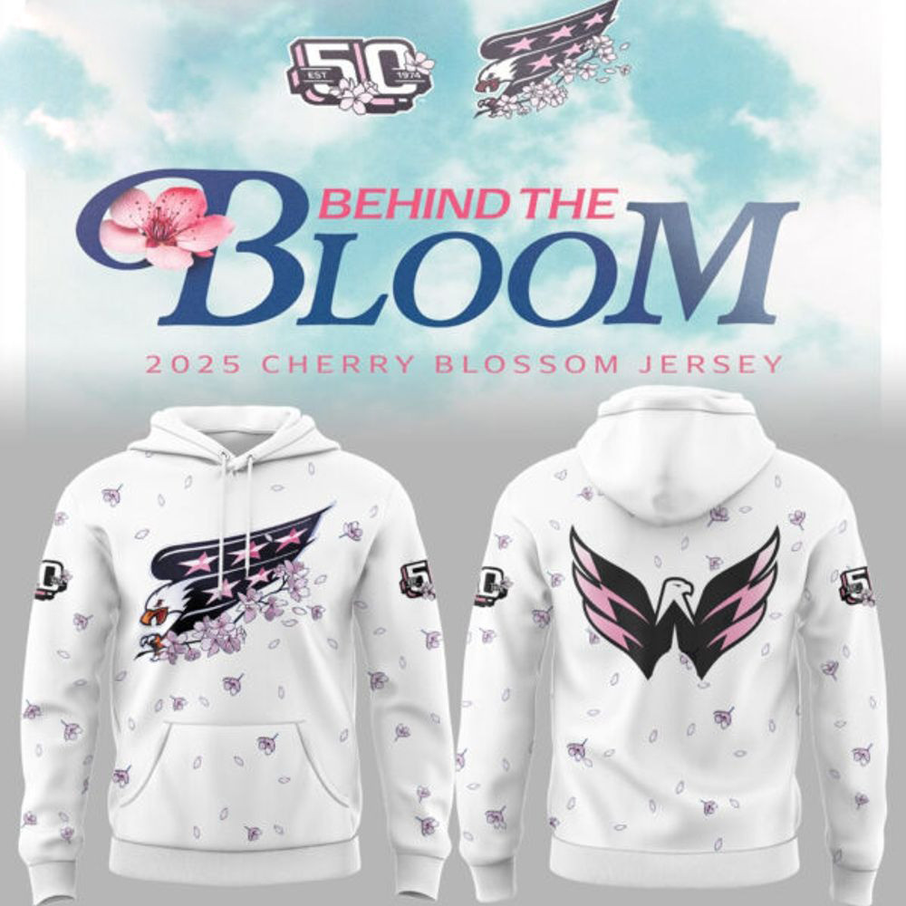 Washington Capitals Behind The Bloom White Hoodie Gifts For Hockey Fan