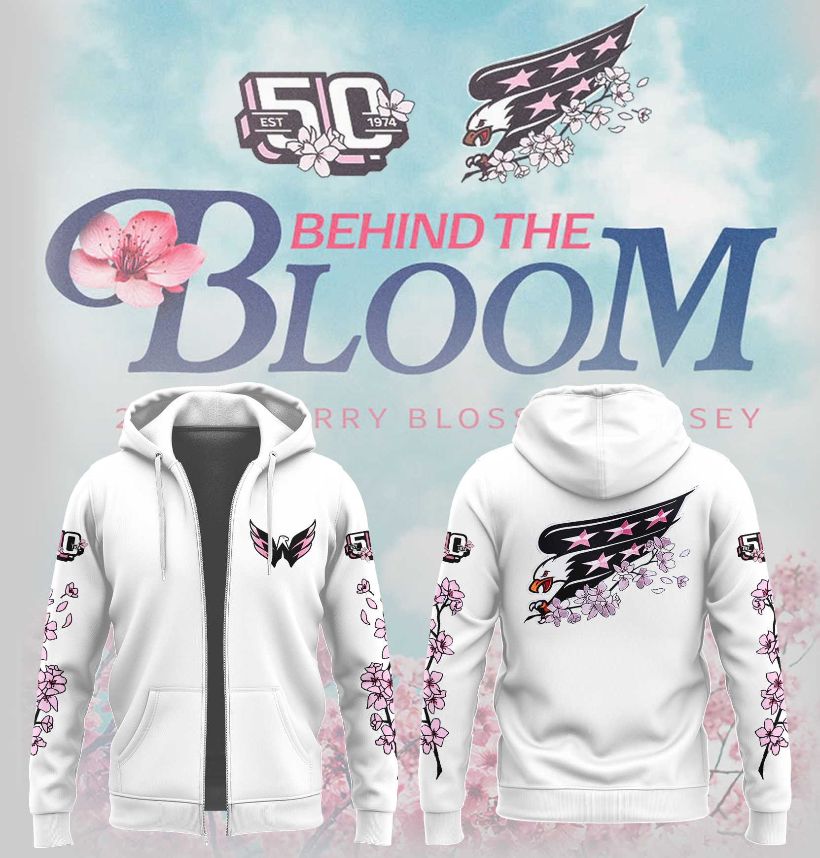 Washington Capitals Behind The Bloom Zip Hoodie Best Presents For Ice Hockey Players