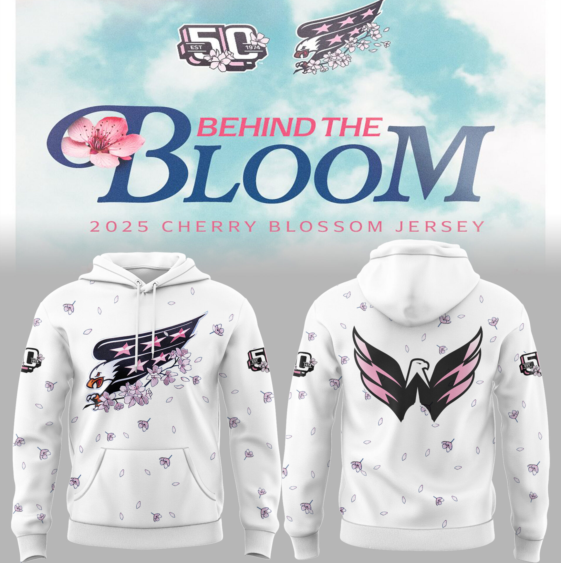 Washington Capitals Behind The Blossom Hoodie Great Gifts For Ice Hockey Players