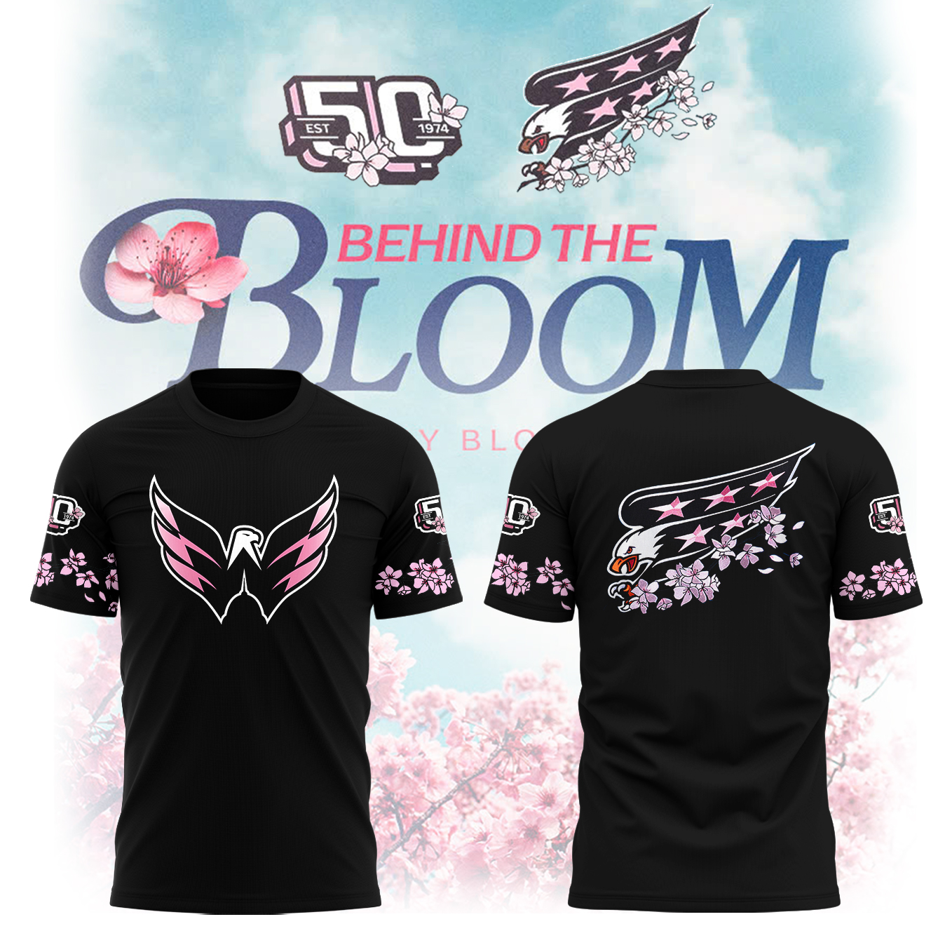 Washington Capitals Cherry Bloom 2025 T-Shirt Cool Gifts For Ice Hockey Players Oregontrailrvpk Shirt