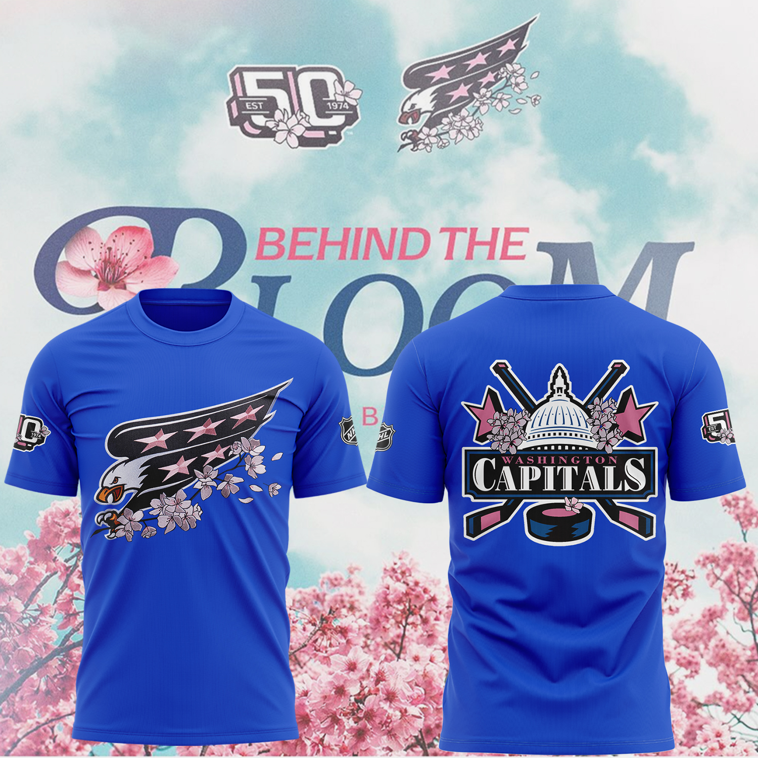 Washington Capitals Cherry Bloom 2025 T-Shirtenior Night Gifts For Ice Hockey Players Oregontrailrvpk Shirt