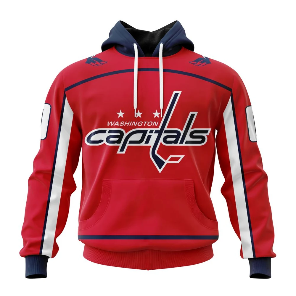 Washington Capitals Home Kits All Over Print Hoodie Style 70746