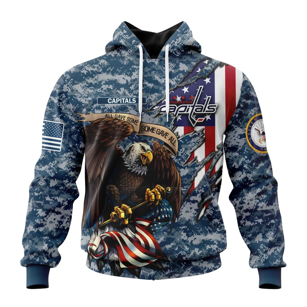Washington Capitals Honor Us Navy Veterans All Over Print Hoodie Style 63150