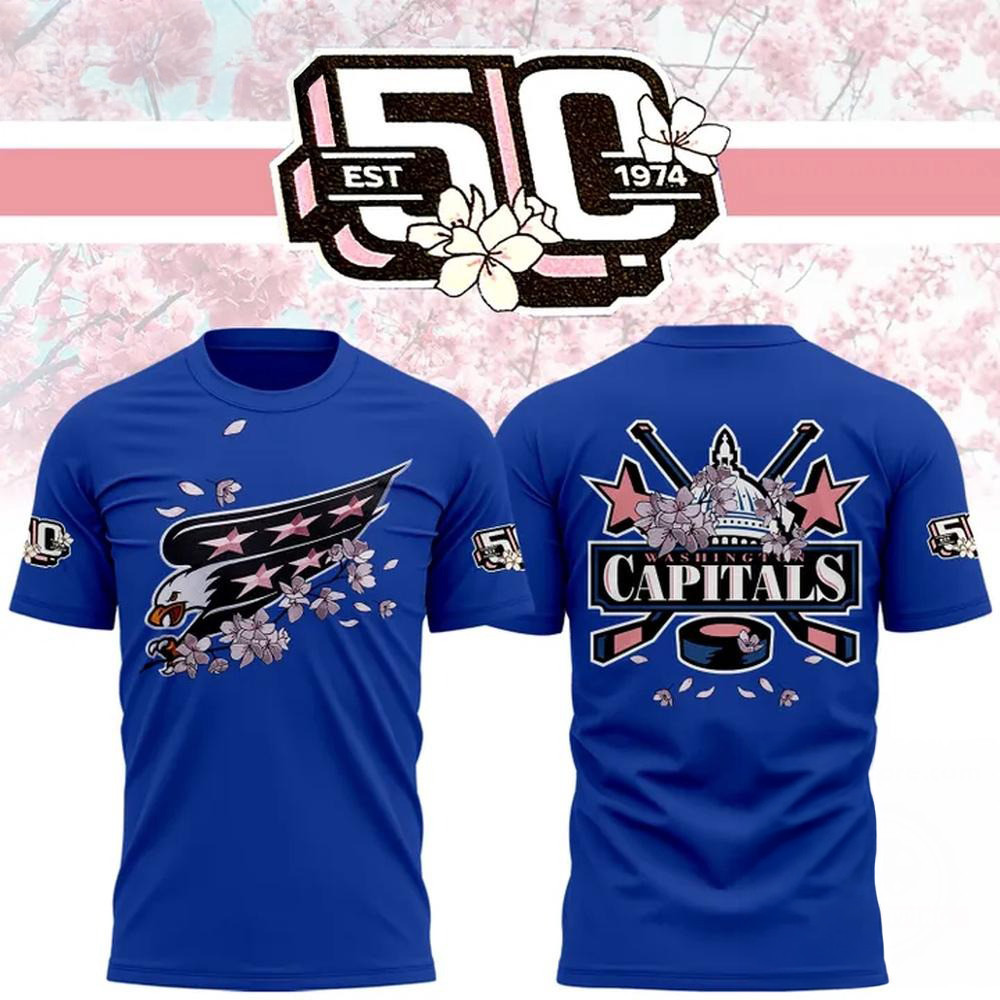 Washington Capitals NHL 2025 Cherry Blossom New Shirt Gifts For Ice Hockey Fans Oregontrailrvpk Shirt