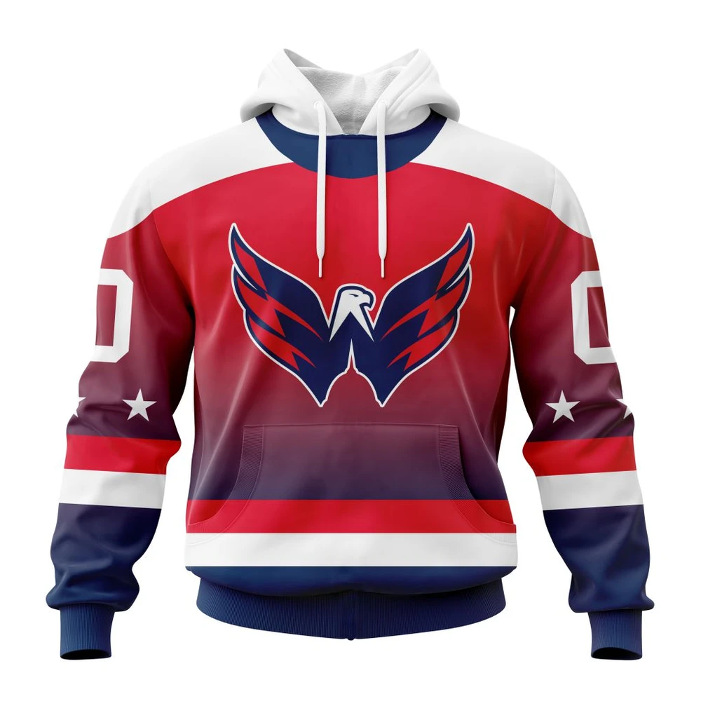 Washington Capitals Personalize Gradient Series Concept All Over Print Hoodie Style 26751