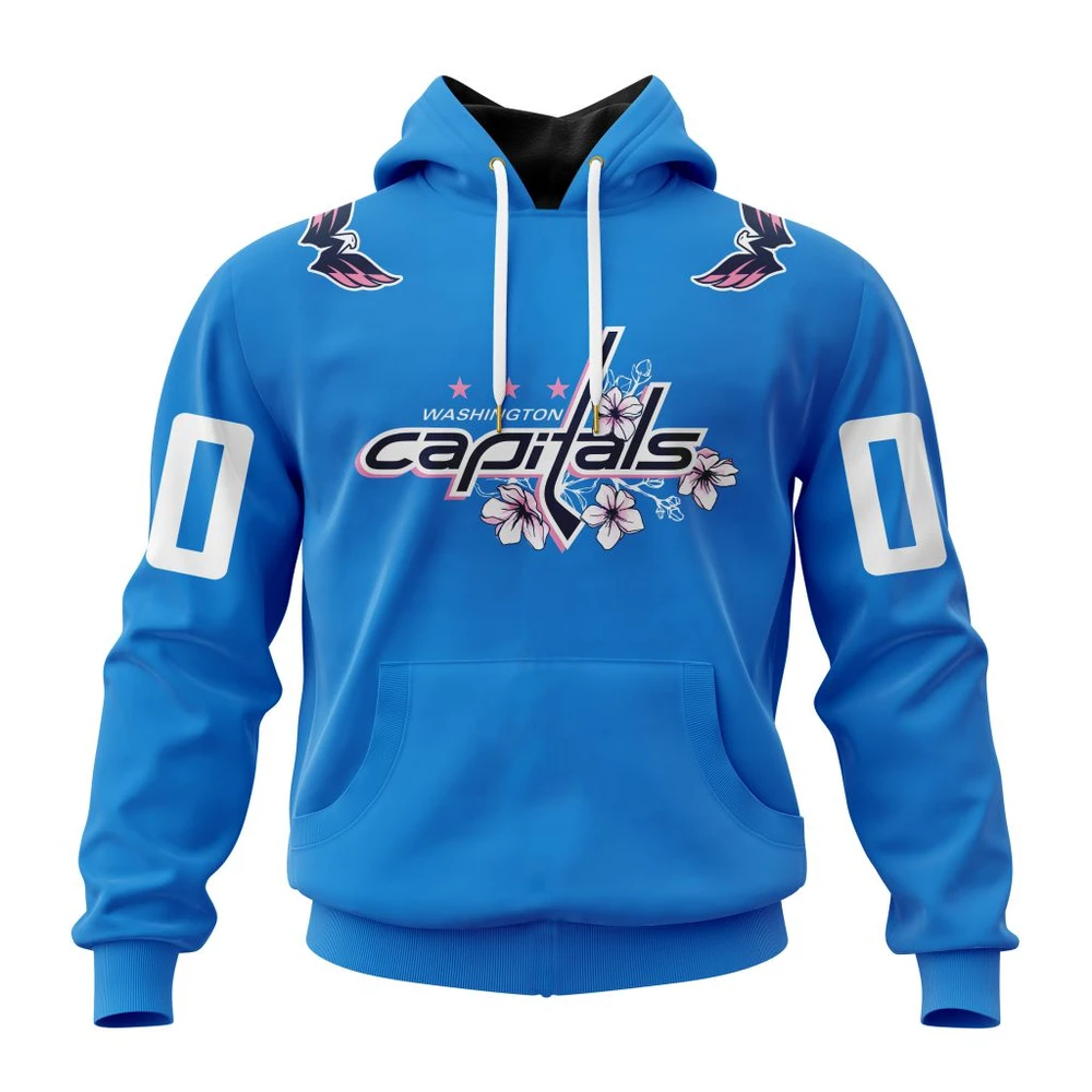 Washington Capitals Personalized Cherry Blossom All Over Print Hoodie Style 88248