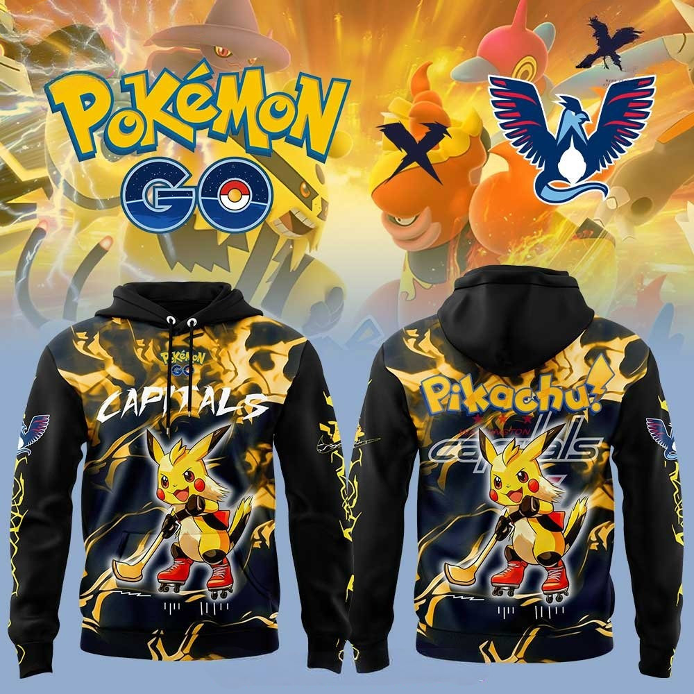 Washington Capitals Pokemon GO Special Edition Hoodie Gift Ideas For Hockey Fans