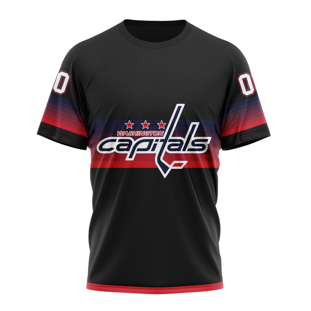 Washington Capitals Special Black And Gradient Design Personalized Name And Number T-Shirt Oregontrailrvpk Shirt