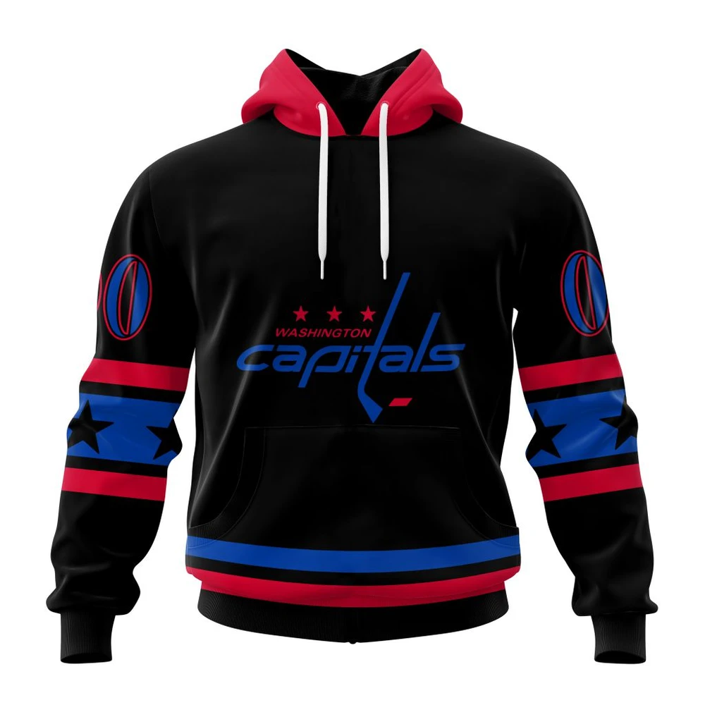 Washington Capitals Special Blackout Design All Over Print Hoodie Style 30521