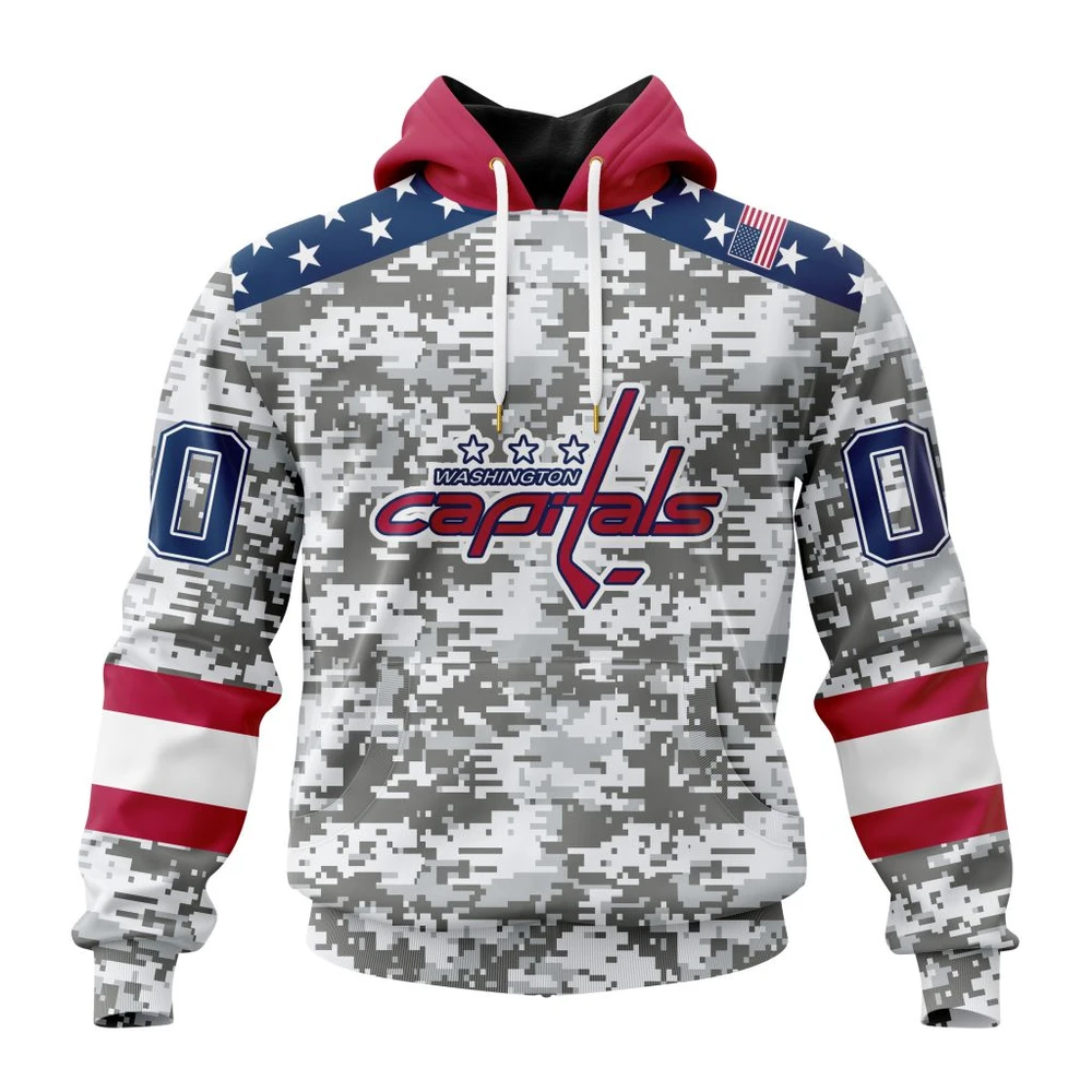 Washington Capitals Special Camo Design For Veterans Day All Over Print Hoodie Style 42347