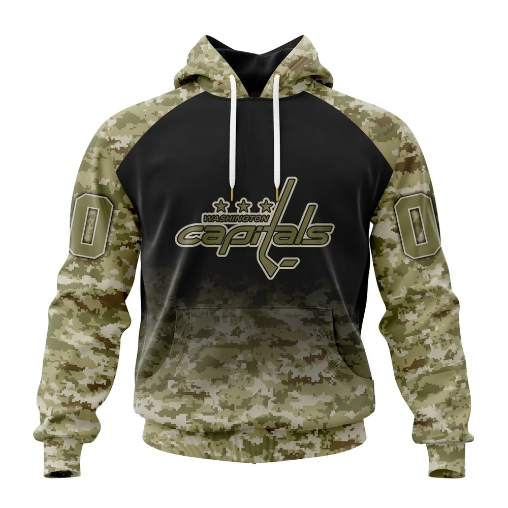 Washington Capitals Special Camo Design For Veterans Day All Over Print Hoodie Style 91381