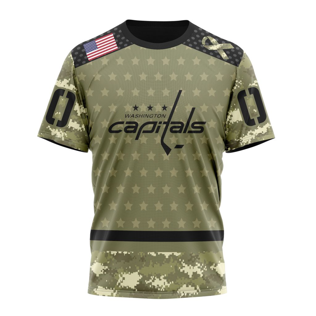 Washington Capitals Special Camo Military Appreciation Personalized Name And Number T-Shirt Oregontrailrvpk Shirt