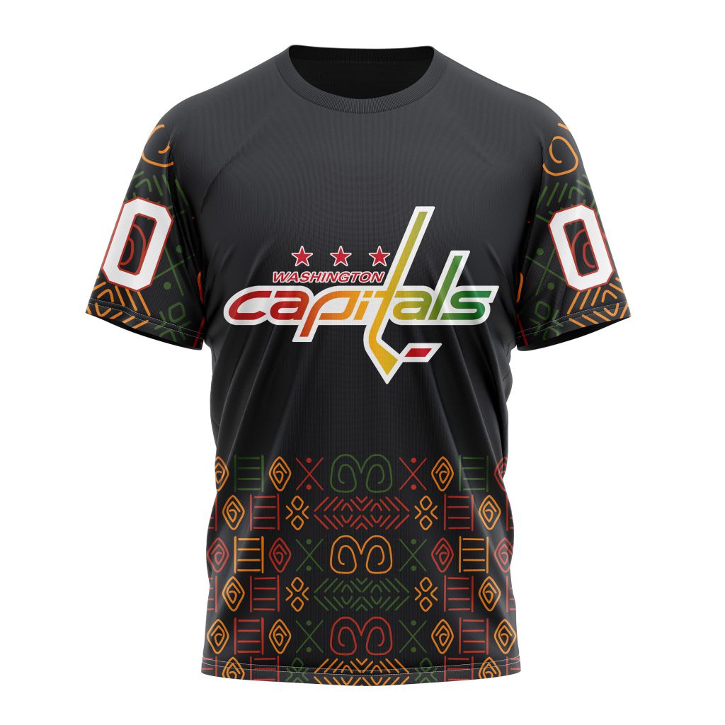 Washington Capitals Special Design For Black History Month 01 Personalized Name And Number T-Shirt Oregontrailrvpk Shirt