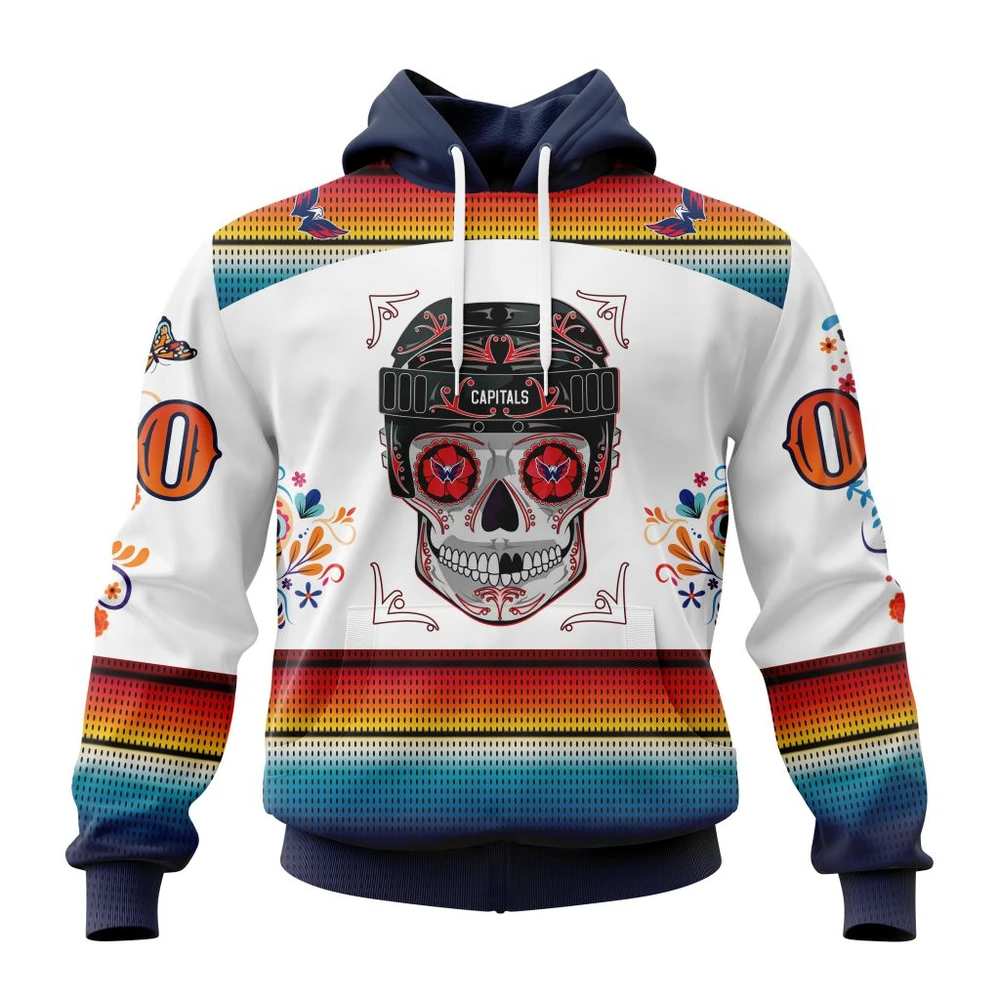 Washington Capitals Special Design For Dia De Los Muertos All Over Print Hoodie Style 85815
