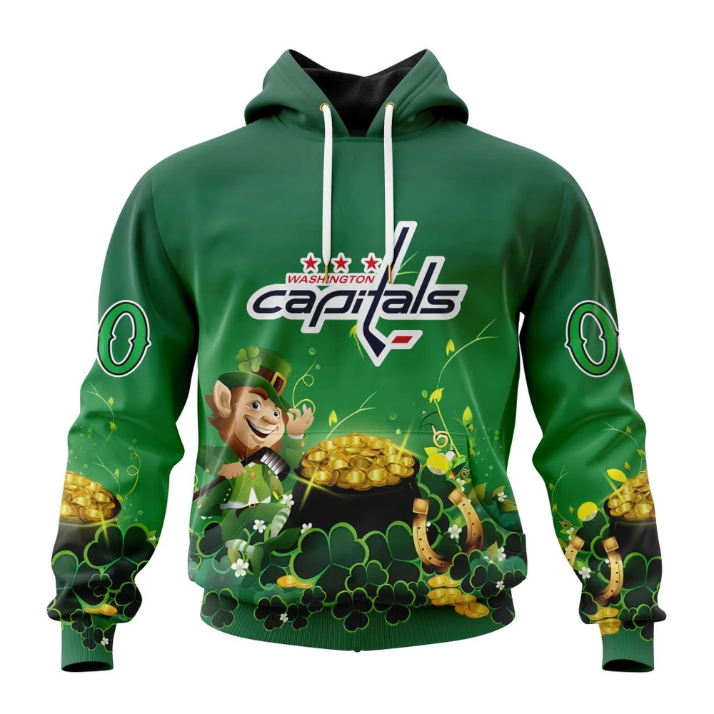 Washington Capitals Special Design For St. Patrick Day All Over Print Hoodie Style 43311