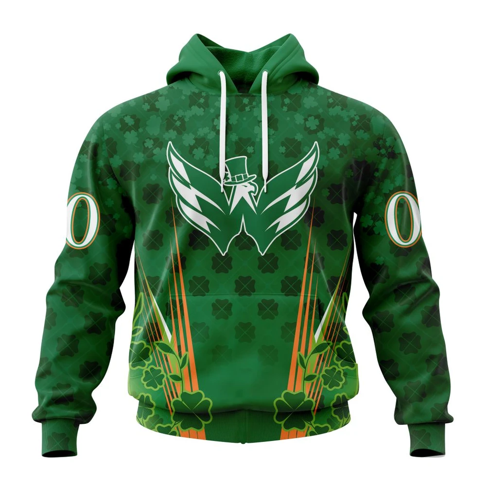 Washington Capitals Special Design For St. Patrick Day All Over Print Hoodie Style 93441