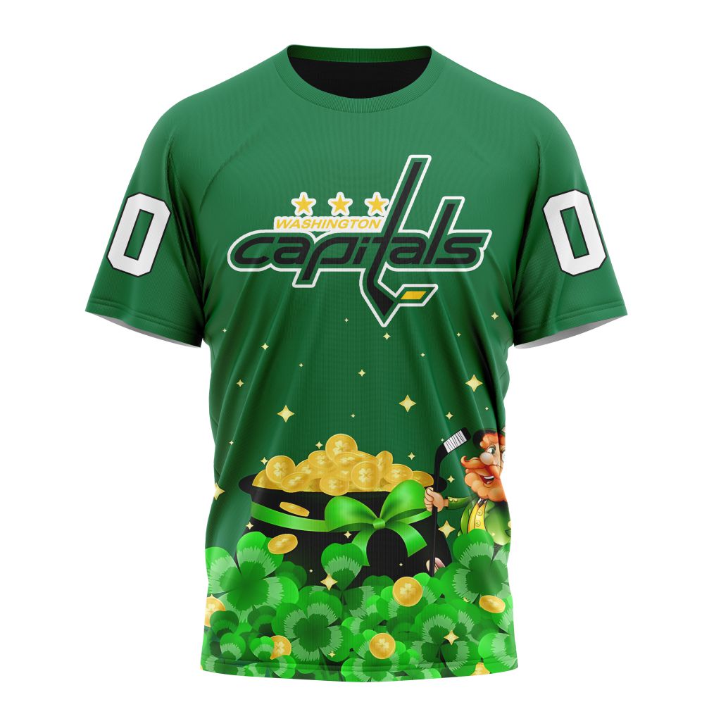 Washington Capitals Special Design For St.Patrick's Day Personalized Name And Number T-Shirt Oregontrailrvpk Shirt
