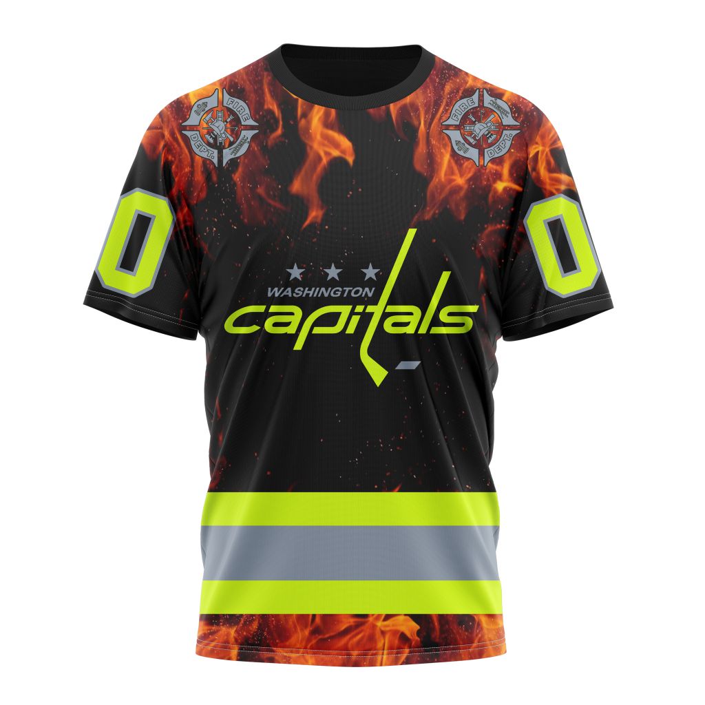 Washington Capitals Special Design Honoring Firefighters 01 Personalized Name And Number T-Shirt Oregontrailrvpk Shirt