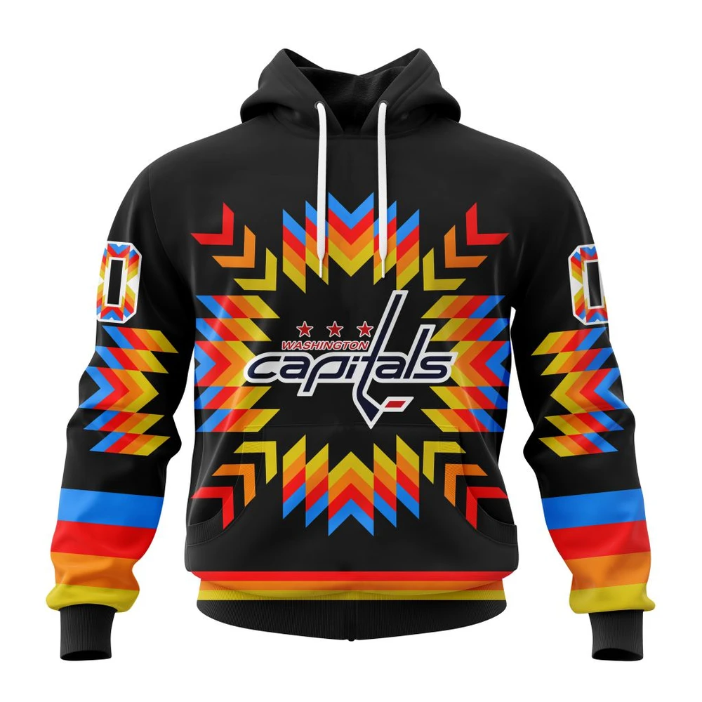 Washington Capitals Special Design With Native Pattern All Over Print Hoodie Style 22814