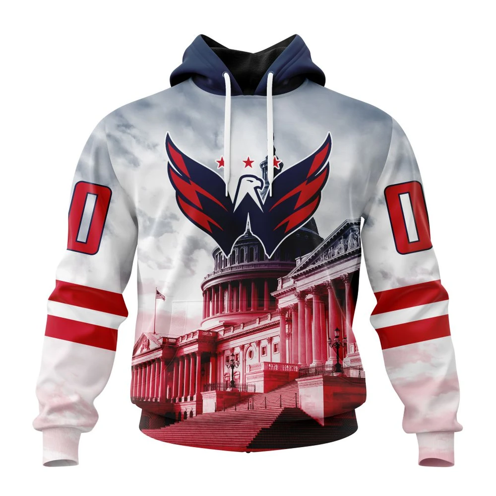 Washington Capitals Special Design With The Capitol Building All Over Print Hoodie Style 79441