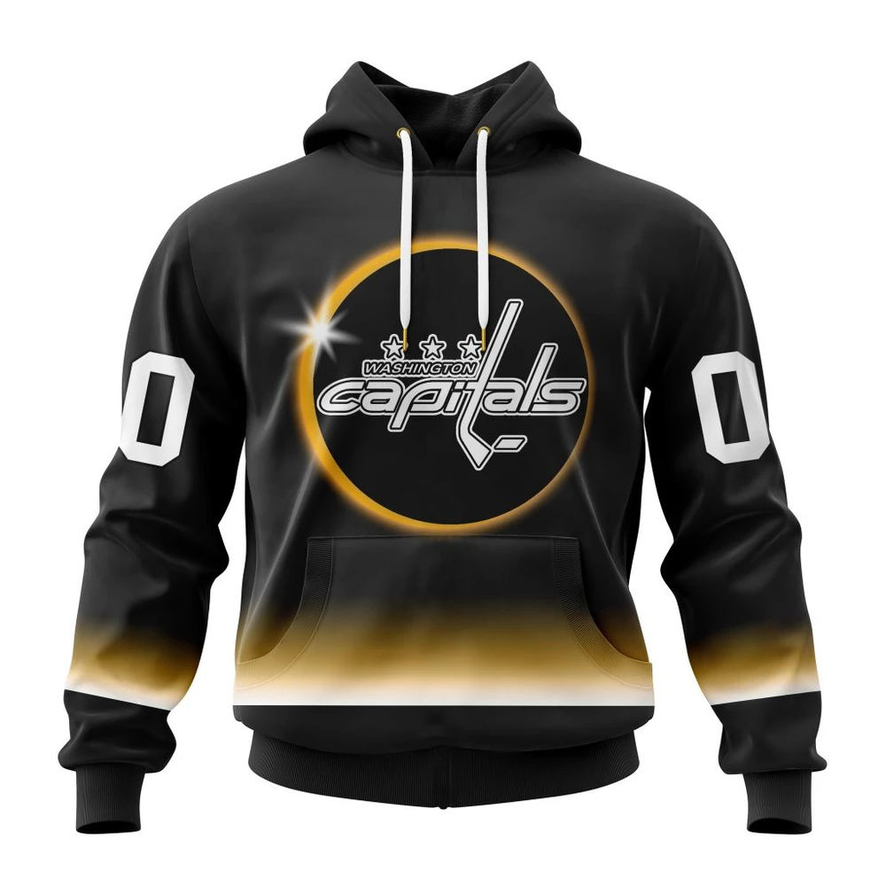 Washington Capitals Special Eclipse Design All Over Print Hoodie Style 40044