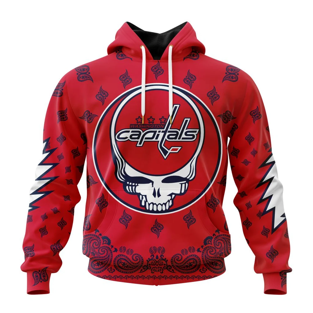 Washington Capitals Special Grateful Dead Design All Over Print Hoodie Style 58808