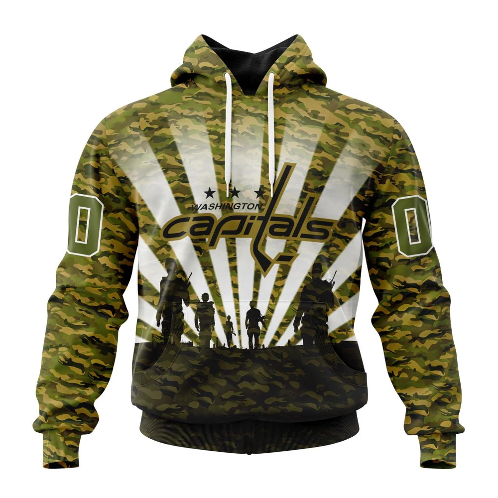Washington Capitals Special Military Camo Kits For Veterans Day And Rememberance Day All Over Print Hoodie Style 66225