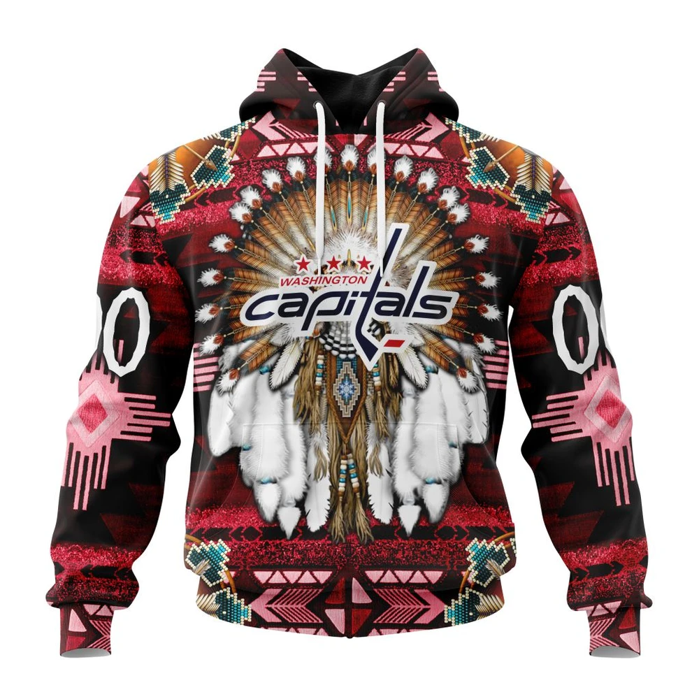 Washington Capitals Special Native Costume Design All Over Print Hoodie Style 65252