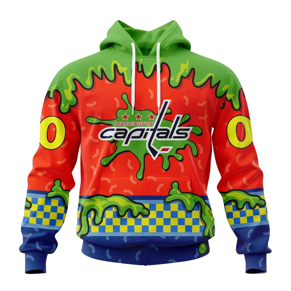 Washington Capitals Special Nickelodeon Design All Over Print Hoodie Style 10576