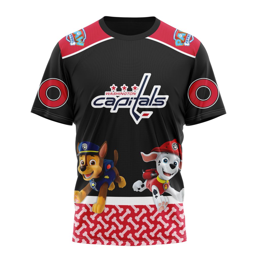 Washington Capitals Special Paw Patrol Design Personalized Name And Number T-Shirt Oregontrailrvpk Shirt