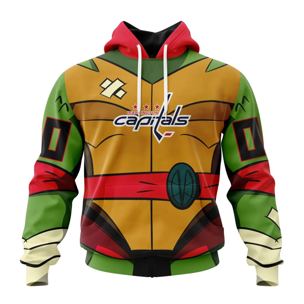 Washington Capitals Special Teenage Mutant Ninja Turtles Design All Over Print Hoodie Style 57365