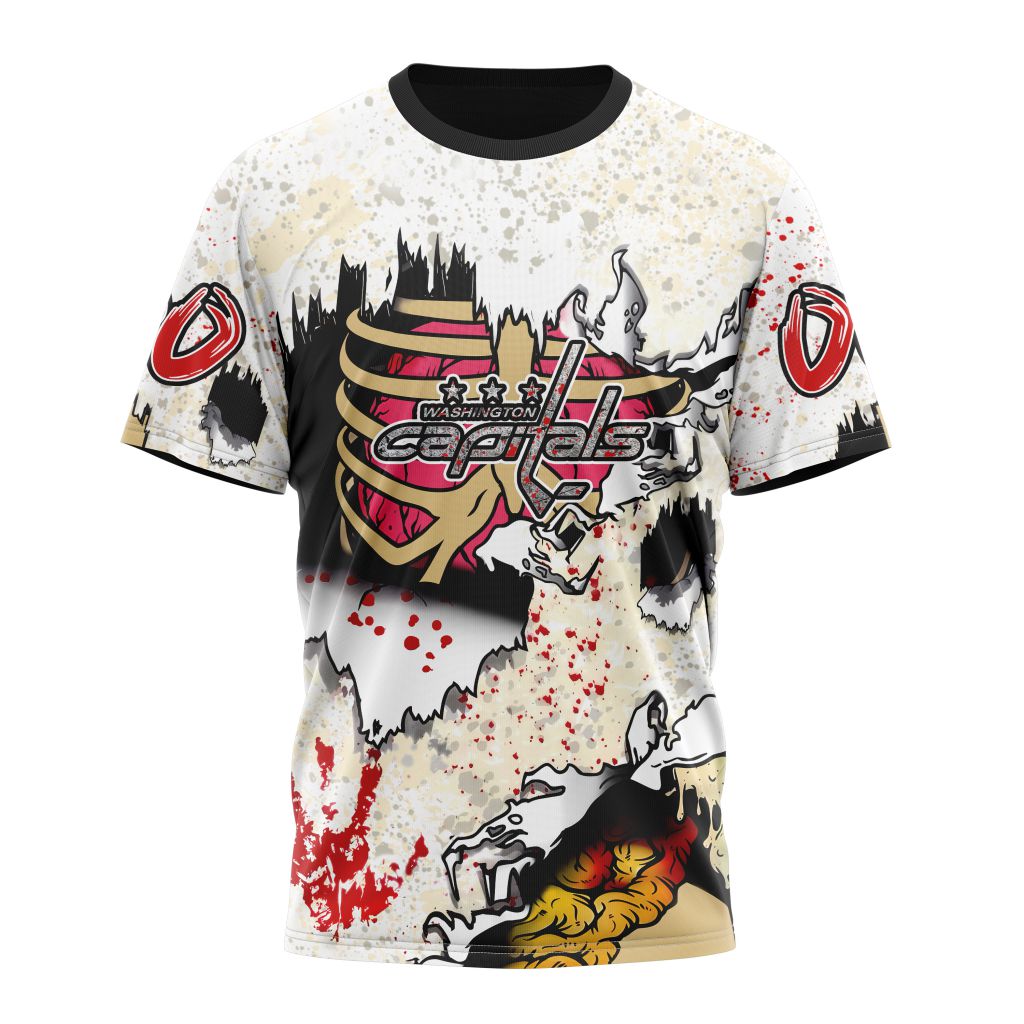 Washington Capitals Special Zombie For Halloween Personalized Name And Number T-Shirt Oregontrailrvpk Shirt