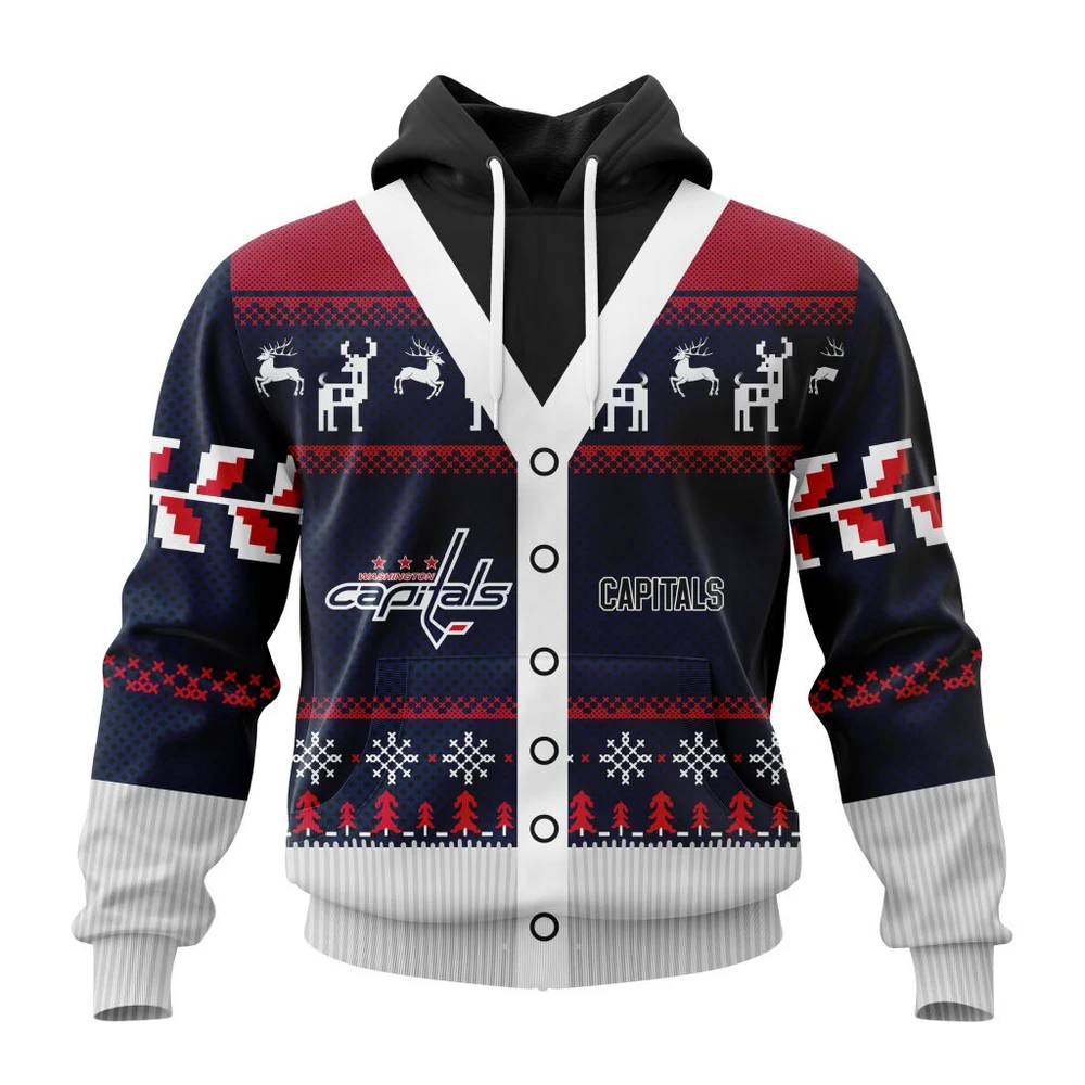 Washington Capitals Specialized Chrismas Season All Over Print Hoodie Style 38320