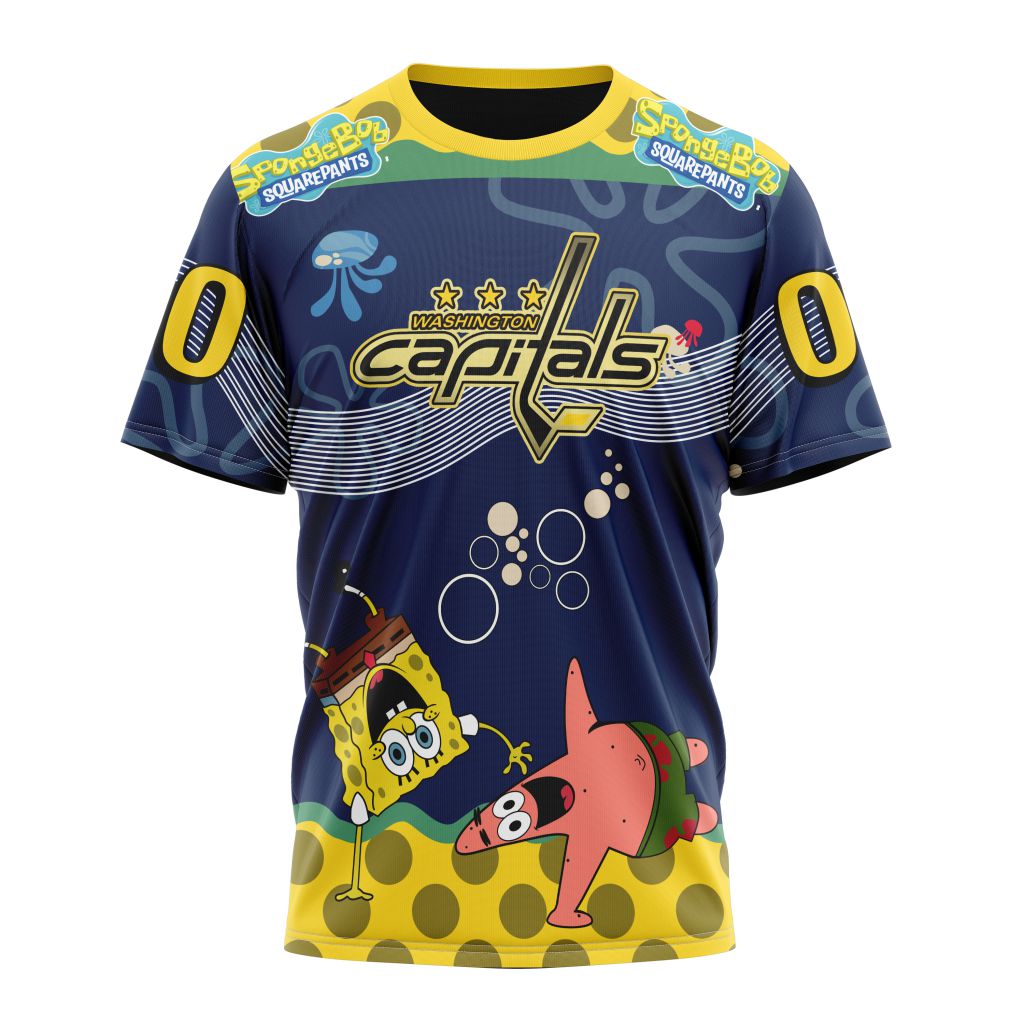 Washington Capitals Specialized Jersey With SpongeBob Personalized Name And Number T-Shirt Oregontrailrvpk Shirt