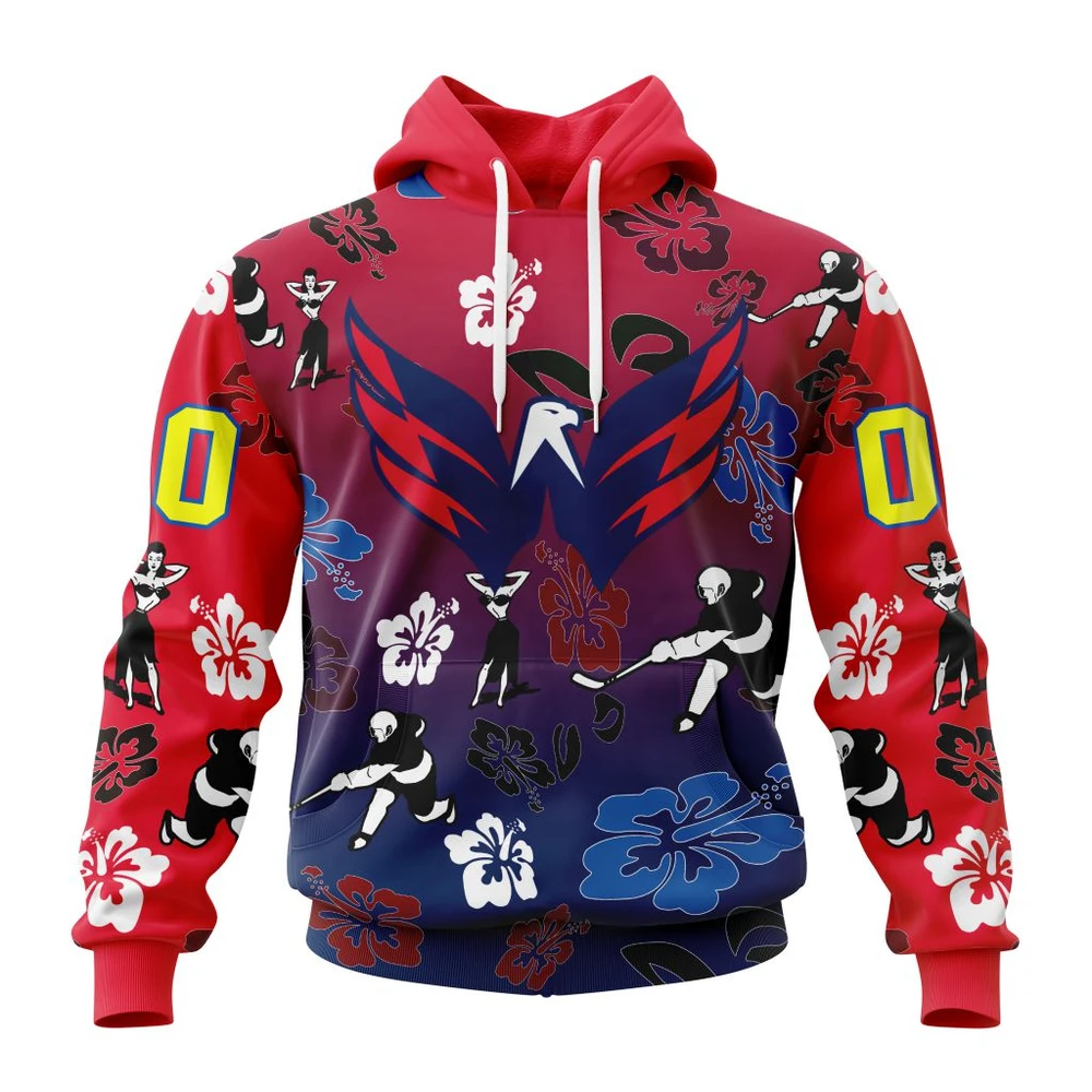 Washington Capitals X Hawaii Specialized Design For Hawaiia All Over Print Hoodie Style 75981