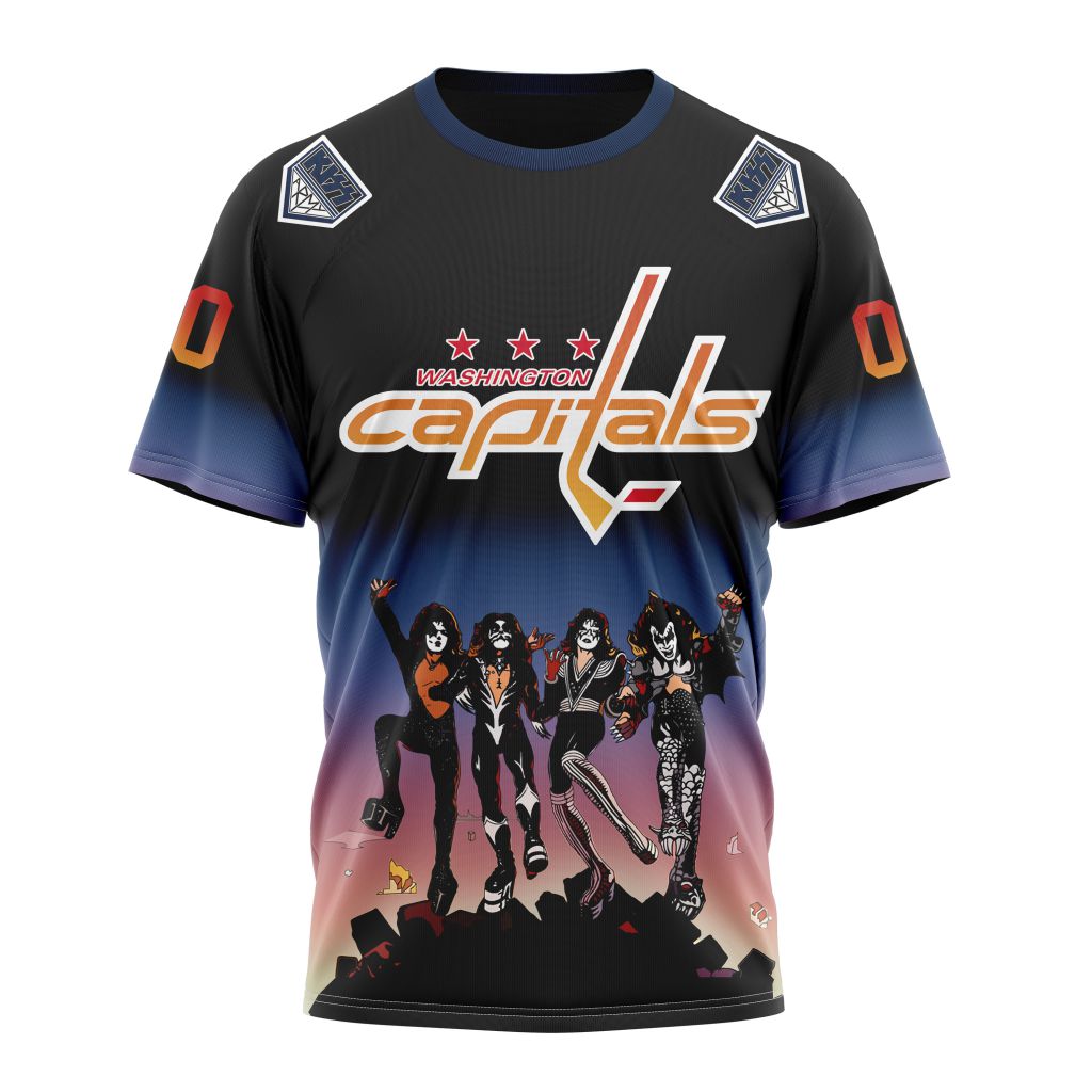 Washington Capitals X KISS Band Design Personalized Name And Number T-Shirt Oregontrailrvpk Shirt