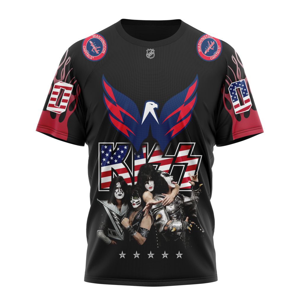 Washington Capitals X Kiss Specialized Design Personalized Name And Number T-Shirt Oregontrailrvpk Shirt