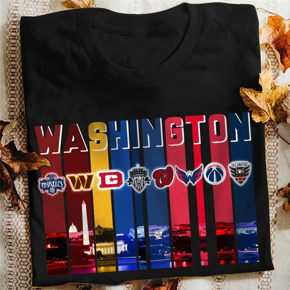 Washington City Sport Teams Skyline T-Shirt Best Gifts For Washington Sports Lovers Fans Oregontrailrvpk Shirt