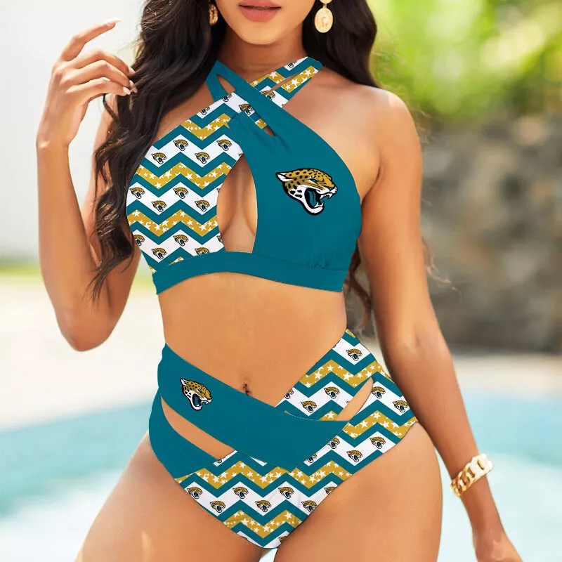 Washington Commanders Womens 2Pcs Bikini Swimsuit Criss Cross Cutout Bathing Suit St2617