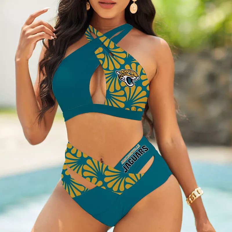 Washington Commanders Womens 2Pcs Bikini Swimsuit Criss Cross Cutout Bathing Suit St5870