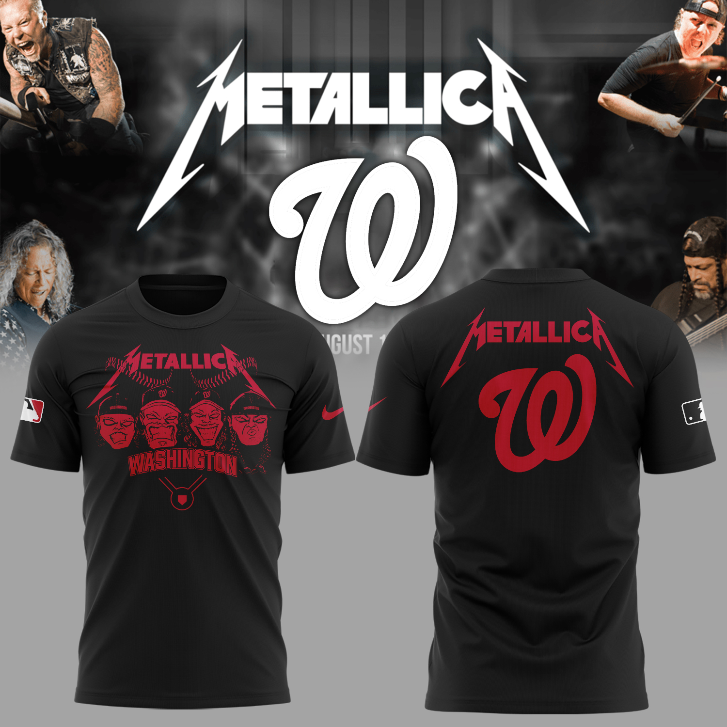 Washington Nationals Baseball Metallica Night T-Shirt Unique Baseball Gifts Oregontrailrvpk Shirt